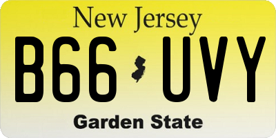 NJ license plate B66UVY