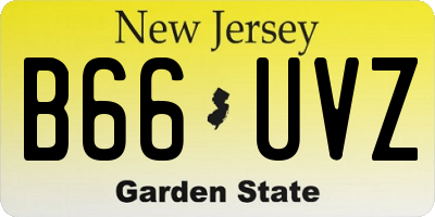 NJ license plate B66UVZ
