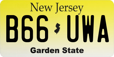 NJ license plate B66UWA
