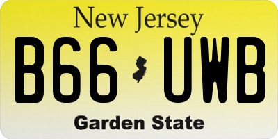 NJ license plate B66UWB