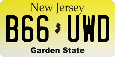 NJ license plate B66UWD