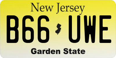 NJ license plate B66UWE