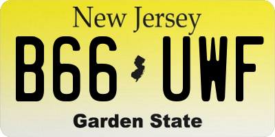 NJ license plate B66UWF