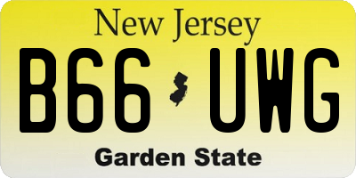 NJ license plate B66UWG