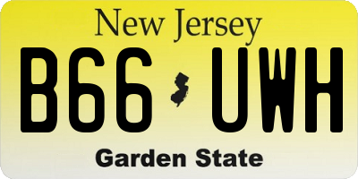 NJ license plate B66UWH
