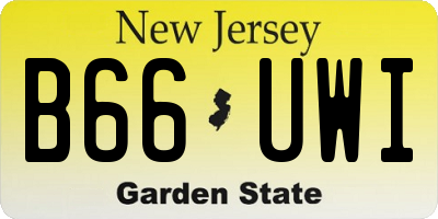 NJ license plate B66UWI