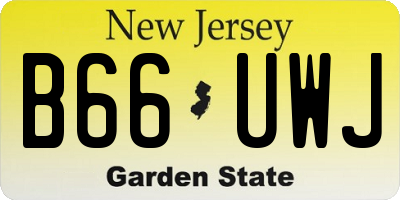 NJ license plate B66UWJ