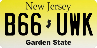 NJ license plate B66UWK