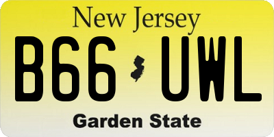 NJ license plate B66UWL