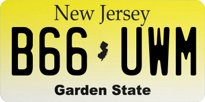 NJ license plate B66UWM
