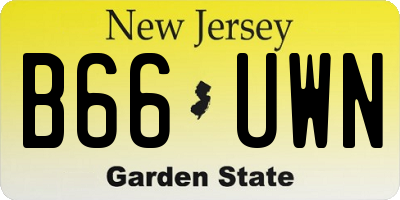 NJ license plate B66UWN