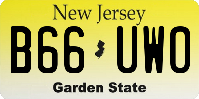 NJ license plate B66UWO