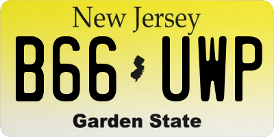 NJ license plate B66UWP