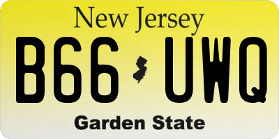 NJ license plate B66UWQ