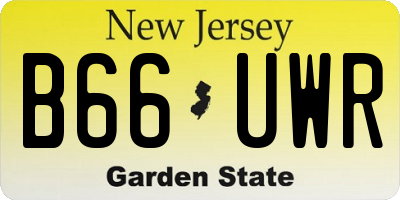 NJ license plate B66UWR
