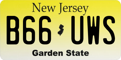 NJ license plate B66UWS