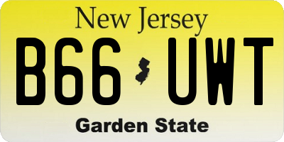 NJ license plate B66UWT