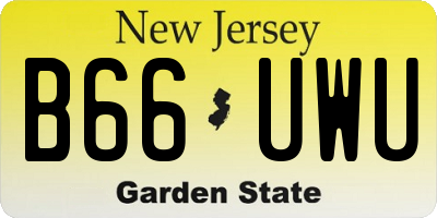 NJ license plate B66UWU