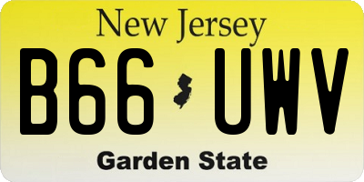 NJ license plate B66UWV