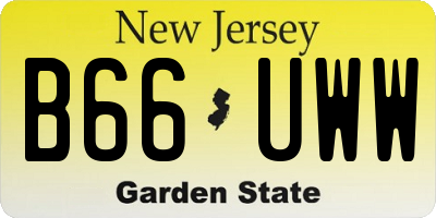NJ license plate B66UWW