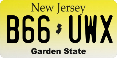 NJ license plate B66UWX