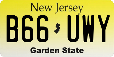 NJ license plate B66UWY