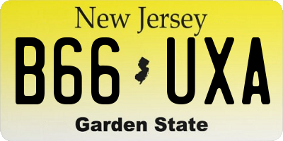 NJ license plate B66UXA
