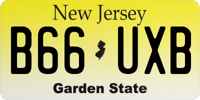 NJ license plate B66UXB
