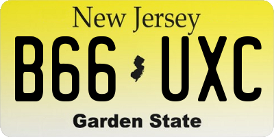 NJ license plate B66UXC