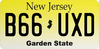 NJ license plate B66UXD