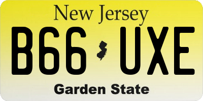 NJ license plate B66UXE