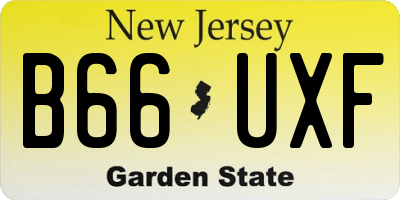 NJ license plate B66UXF