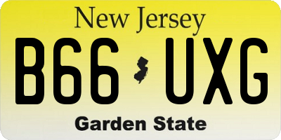 NJ license plate B66UXG