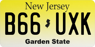 NJ license plate B66UXK
