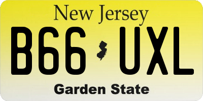 NJ license plate B66UXL