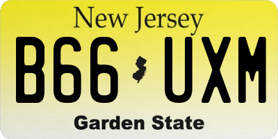 NJ license plate B66UXM
