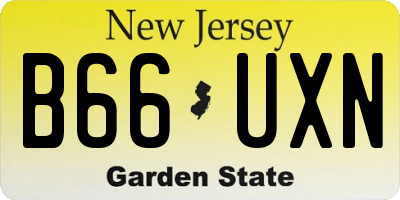 NJ license plate B66UXN