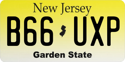 NJ license plate B66UXP