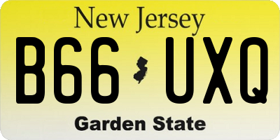 NJ license plate B66UXQ