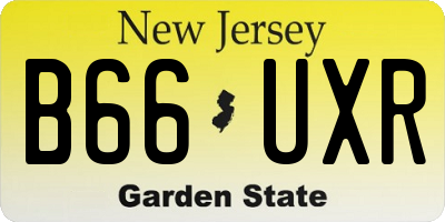 NJ license plate B66UXR
