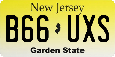 NJ license plate B66UXS