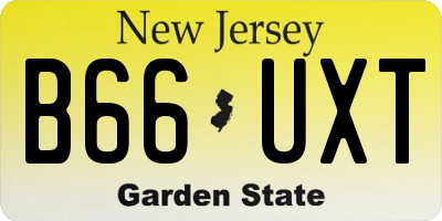 NJ license plate B66UXT