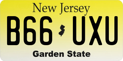 NJ license plate B66UXU