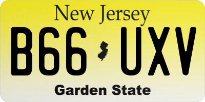 NJ license plate B66UXV