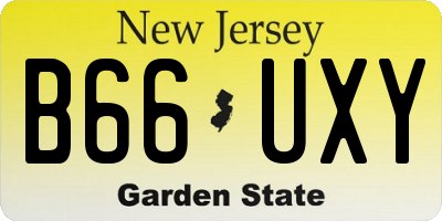 NJ license plate B66UXY