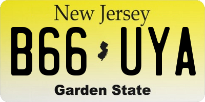 NJ license plate B66UYA