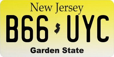 NJ license plate B66UYC