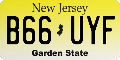NJ license plate B66UYF