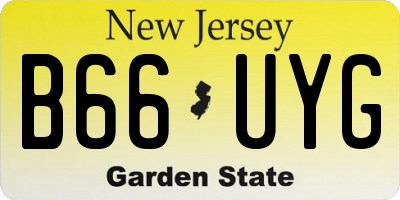 NJ license plate B66UYG