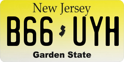 NJ license plate B66UYH